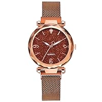Starry Sky Watch for Women, Gierzijia Magnet Steel Strap Quartz Wrist Watch, Color Dial Watch, Easy to Wear, Gift for Mother, Wife and Friends