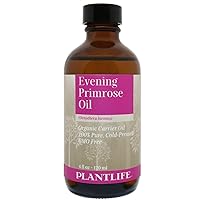 Plantlife Evening Primrose Carrier Oil - Cold Pressed, Non-GMO, and Gluten Free Carrier Oils - for Skin, Hair, and Personal Care - 4 oz