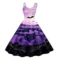 XJYIOEWT Spring Dresses for Women 2024 Petite Plus,Women Easter Print Sleeveless 1950s Evening Party Prom Dress Dress Pa
