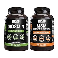 PURE ORIGINAL INGREDIENTS Diosmin and MSM Bundle, 365 Capsules Each, No Magnesium or Rice Fillers, Always Pure