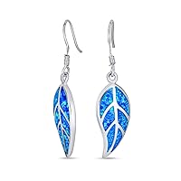 Native American Inspired Red Brown Blue Created Opal Inlay Lever back Nature Leaf Dangle Drop Earrings Pendant Western Jewelry SetmFor Women .925 Sterling Silver Fish Hook
