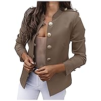 Cropped Blazer for Women Casual Button Work Jacket Fashion Lightweight Blazers Tops Business Suit Coat for Lady
