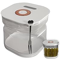 Pepinillos jar bouts with timer, 14 oz pipinillo container with plastic leaks with plastic containers for purcle leaks is separated dry from juice