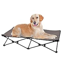 KingCamp Elevated Dog Bed with Separate Washable Sleeping Mat Raised Large, Outdoor Pet Folding Dog Cot Stable Durable Frame Breathable Mesh Camping Indoor+Carrying Bag