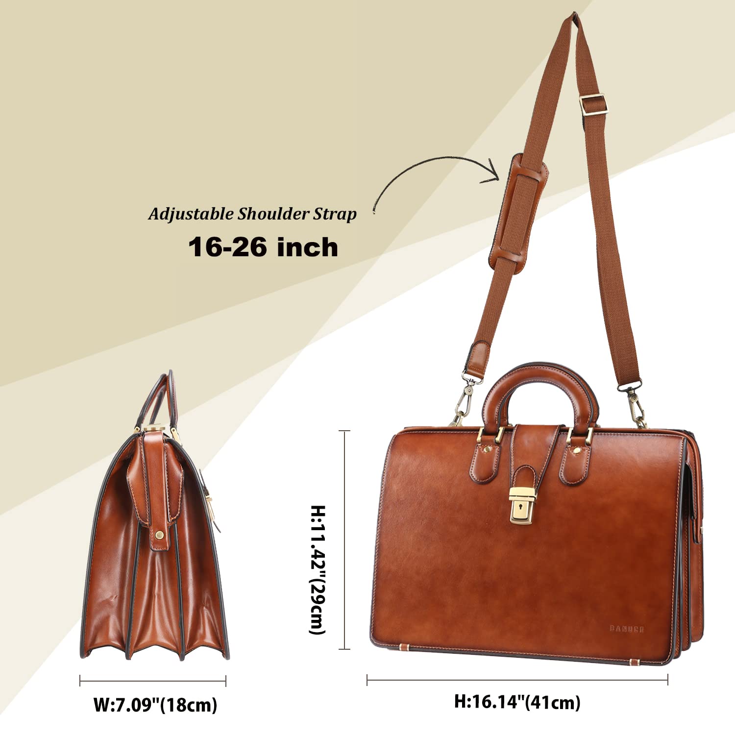 Alpine Swiss Monroe Leather Briefcase | Groupon