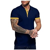 Polo Slim Fit, Men's Summer Casual Solid Color Loose Lapel Golf Shirts Men's Polo Shirts T-Shirts Men's Tops