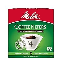 Melitta #4 Cone Coffee Filters, White, 100 Count (Pack of 6) 600 Total Filters Count - Packaging May Vary