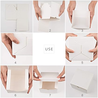 MESHA 8x8x4 Inches White Gift Boxes with Lids, Recyclable Paper Bridesmaid Proposal Box 10 Pack, Bulk Gift Box for Presents, Mother's Day, Birthday Party, Graduation, Holidays