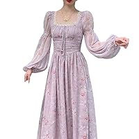 French Fairy Dress New Square Collar Large Skirt Hem Temperament Sub Dress 2023 Summer