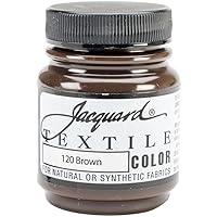 Jacquard Fabric Paint for Clothes - 2.25 Oz Textile Color Brown Leaves Fabric Soft - Permanent and Colorfast - Professional Quality Paints Made in USA - Holds up Exceptionally Well to Washing