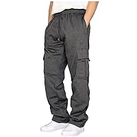 Running Pants for Men Drawstring Workwear Sports Jogger Pant Casual Comfy Hiking Cargo Pant with Multi Pockets