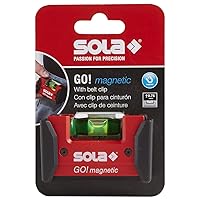 SOLA LSGOM GO! Magnetic Portable Level with Clip and 1 60% Magnified Vial, 3-Inch