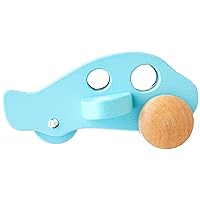 Hape Little Plane Kid's Wooden Toy Vehicle ,L: 4.9, W: 2.6, H: 3.8 inch, Blue and Beige