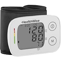 HealthWise Blood Pressure Monitor | Adult Wrist Cuff | Intelligent Inflation Technology | 2-Person Memory | Irregular Heartbeat Detection | Hypertension Indicator | 3-Year Warranty