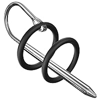 Urethral Sounds for Experienced Toy Users Diameter: 0.31 Inch Stainless Steel Urethral Dilator for Long Term Wear Sex Penis Plug with 2 Rings for Men Masturbation