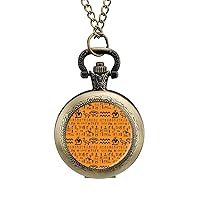 Mysterious Ancient Egypt Clipart Custom Pocket Watch Vintage Quartz Watches with Chain Birthday Gift for Women Men