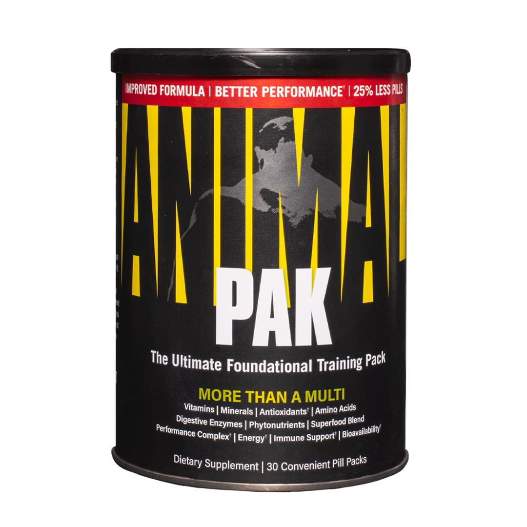 Animal Pak - Convenient All-in-One Vitamin & Supplement Pack - Zinc, Vitamins C, B, D, Amino Acids and More - Sports Nutrition Performance Mulitvitamin for Women & Men - Updated Version - 30 Count