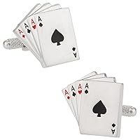 Four Aces Poker Cufflinks with Presentation Box