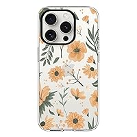 iPhone 15 Pro Max Case with Floral Design, Clear Cute Flower Pattern for Women Girls Hard Back and Soft Bumper Shockproof Protective Hybrid Phone Cover (Begonia15PM)