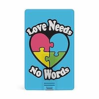 Love Needs No Words Puzzle Card USB Flash Drive 32G/64G Business 2.0 Memory Stick Credit High Speed USB Drives Accessories