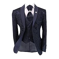 Boys Floral Paisley Tuxedo Dinner Suit, 5 Piece Set for Pageboy Weddings & All Special Occasions