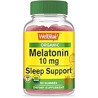 WellYeah Melatonin 10mg Extra Strenght Organic Gummies - Sleep Aid Supplement, Drug-Free, Non GMO, Gluten Free, Vegan, USDA Organic Certified - Natural Sourced Flavors - 60 Gummies