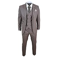 Men's Stripe Three Pieces Suit Notch Lapel Two Buttons Tuxedos Jacket Vest & Pants Business Formal Dinner Prom