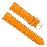 Ewatchparts 22MM LEATHER WATCH BAND STRAP COMPATIBLE WITH MOVADO BOLD 3600432 WATCH ORANGE WHITE STITCH