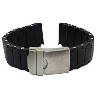 Replacement Black Polyurethane Link Bracelet Band for Luminox 20mm PU66
