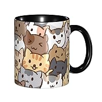 Cat Coffee Mug Funny - Ceramic Tea Cup for Men Women Office and Home Novelty Mugs Ideal Gifts Birthday Microwave Safe 11oz
