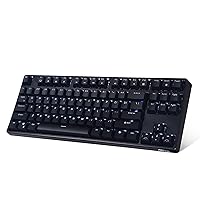 RK ROYAL KLUDGE Mechanical Keyboard 87 Keys White LED Backlight Tenkeyless Wired/Wireless Bluetooth Keyboard Gaming/Office for iOS Android Windows MacOS and Linux RK987 (Brown Switch-Black)