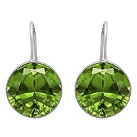 Multi Choice Round Shape Gemstone 925 Sterling Silver Party Wear Solitaire Dangle Drop Earrings