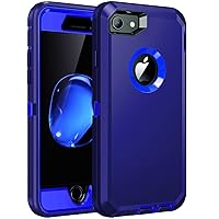 for iPhone 6s Case,iPhone 6 Case,Built-in Screen Protector, Shockproof 3-Layer Full Body Protection Rugged Heavy Duty High Impact Hard Cover Case for iPhone 6/6s 4.7 inch,Dark Blue