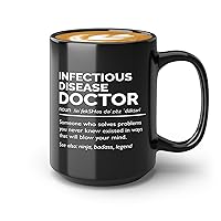 Doctor Coffee Mug 15oz Black -Infectious Disease Doctor Definition - Doctor Thank You Gift Retirement Oncologist Retired Doctor Assistant Physician Nurse Md Practitioner
