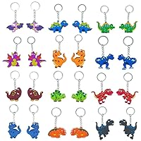 24 PCS Dinosaur Keychains Dinosaur Party Favors Dinosaur Bracelets Charms for Dinosaur Birthday Party Favors Bag Fillers Supplies