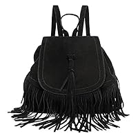 Women Backpack Purse Suede Fringed Tassel Shoulder Bag Fashion PU Leather Travel Bag Daypacks Purse
