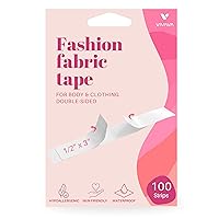 100 Strips - Premium Fashion Fabric Tape, Double Sided for Body, Clothing and Accessories - Transparent & Invisible for All Skin Shades - Waterproof, Sweatproof and Skin-Friendly Fabric