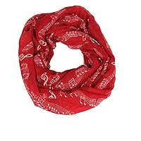 Fashion Women Scarf Lightweight Scarves Musical Notes Infinity Collar Wraps Shawl
