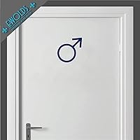 Gents Toilet Sign Decal 'Mars' | 22cm high | in 16 Colours Available, Colour:Navy