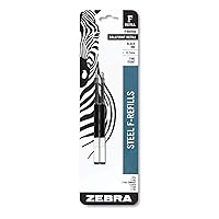 F-Series Ballpoint Stainless Steel Pen Refill, Fine Point, 0.7mm, Black Ink, 2-Count