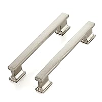 10 Pack Brushed Nickel Cabinet Pulls 6 Inch Kitchen Handles for Cabinets with 5 Inch Hole Center Solid Kitchen Cabinet Handles Satin Nickel Cabinet Pulls Kitchen Cabinet Hardware for Cabinet Cupboard