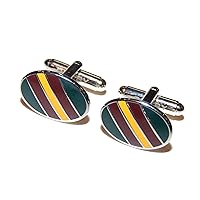 Polo Ralph Lauren Rugby Mens Stripe Cufflinks Maroon Red Yellow Olive Green $125