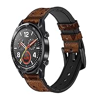 CA0363 Leo Zodiac Tattoo Brown Graphic Print Leather & Silicone Smart Watch Band Strap for Wristwatch Smartwatch Smart Watch Size (22mm)