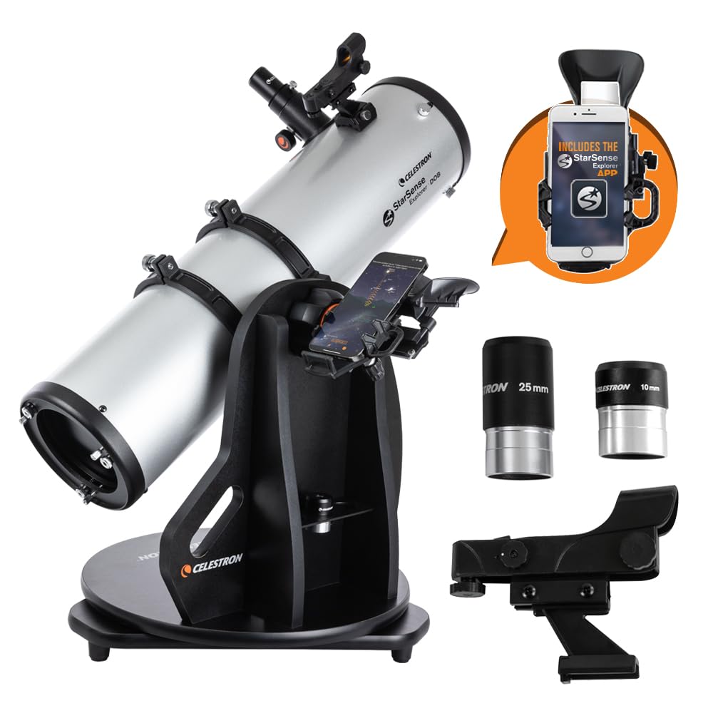 Celestron – StarSense Explorer 150mm Tabletop Dobsonian Smartphone App-Enabled Telescope – Works with StarSense App to Help You Find Nebulae, Planets & More – iPhone/Android Compatible