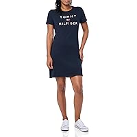 Tommy Hilfiger Women's Cotton Short Sleeve Heart Logo T-Shirt Dress