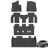 Floor Mats & Trunk Mat for Kia Carnival 2022 2023 2024(Only Fit 8 Seats Models Fits LX seat Package, EX and SX (NOT fit Prestige Models), All Weather 3 Rows Car Floor Liners & Cargo Liner
