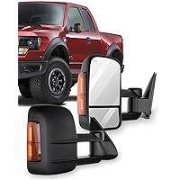 ECCPP Towing Mirrors for 03-06 for Chevy for Silverado for GMC for Sierra 1500 2500HD 3500 for Suburban for Yukon XL for Tahoe Power Heated Amber Light Telescoping Side View Pair Mirrors
