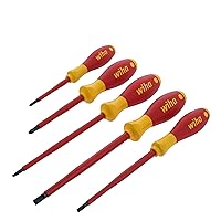 Wiha 32059 5 Piece Insulated SoftFinish Slotted/Phillips/Square Screwdriver Set