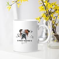 Most Wanted Dog Ceramic Coffee Mug Dog Gifts for Pet Lovers Pet Dog Picture Double-Sided Printing for School Office Home 11 Ounce White