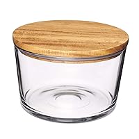 Anchor Hocking Glass Trifle Bowl with Lid, 104 oz Glass Salad Bowl with Acacia Wood Lid